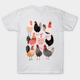 Winging It: Playful Chicken Graphic Tee T-Shirt